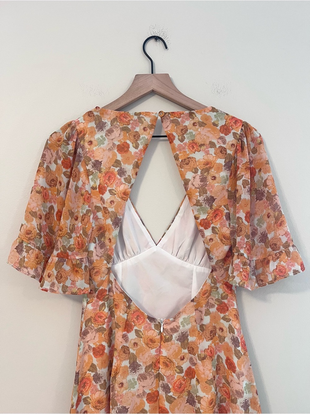 Hello Molly Women’s Lithe Sunlight Mini Dress Size M Floral Backless Ruffle - Picture 7 of 10